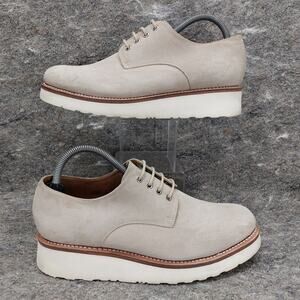 Grenson Derby Shoes Men's Size UK 7 Beige Suede Platform 4043-157 Classic Casual